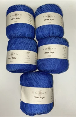Rowan River Tape Lot Of 5 Skeins - Blue Color SH463 Nylon / Acrylic New - Image 1 of 4