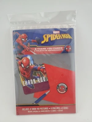 Paquete de 8 tarjetas de agradecimiento de Marvel Spider-Man nuevo en paquete Foto 1 de 2