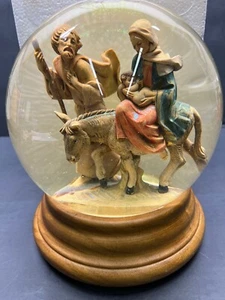Fontanini Krippe musikalische Schneekugel Maria Joseph & Jesuskind über 7" hoch funktioniert - Bild 1 von 15