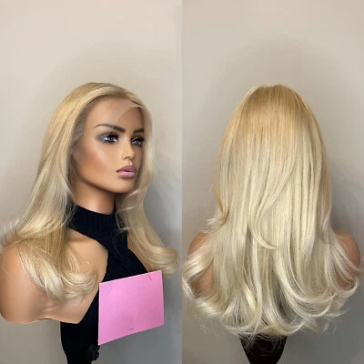 100% Premium Human Hair Wigs 613 Golden Blonde 13X4 Lace Frontal Wig  - Image 1 of 4
