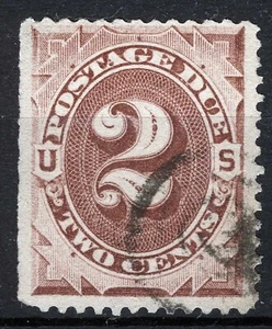 US Sc J16 Brown 2¢ 1884 p.12 Unwmk Postage Due Black Handstamp Cancel - Picture 1 of 1