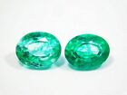 Natural Enhanced Certified Oval 14 Ct Earring's Pair Colombian Emerald Gem Y000