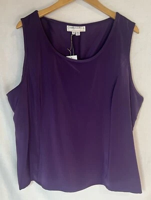 Blusa Top Vintage Donna Vinci Couture Para Mujer Talla 18 Púrpura Sin Mangas Nueva con Etiquetas Foto 1 de 4