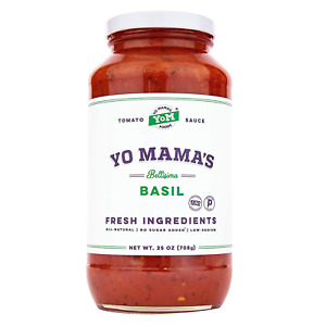 Keto Tomato Basil Pasta Sauce by Yo Mama's Foods - Pack of (6) - No Sugar Added,
