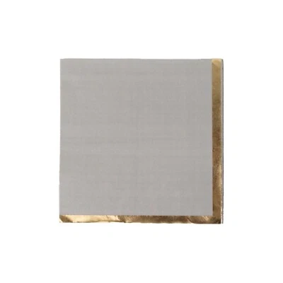 50 Soft 2 Ply Disposable Dinner Cocktail Paper Napkins Gold Foil Edge Napkins - Image 1 of 2