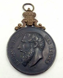 UNUSUAL 1896 BELGIUM MEDAL 1ST PLACE DOG SHOW RATTERS RAT TERRIERS RARE - Picture 1 of 3