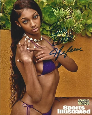 Foto autógrafa firmada por Barbie Angel Reese Bayou 8x10 con certificado de autenticidad SI traje de baño WNBA Foto 1 de 2