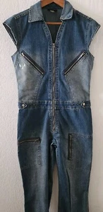 Y2K Vtg Rocawear Jeans Women’s Size M Blue Jean Jumpsuit  Streetwear Hipster - Picture 1 of 11