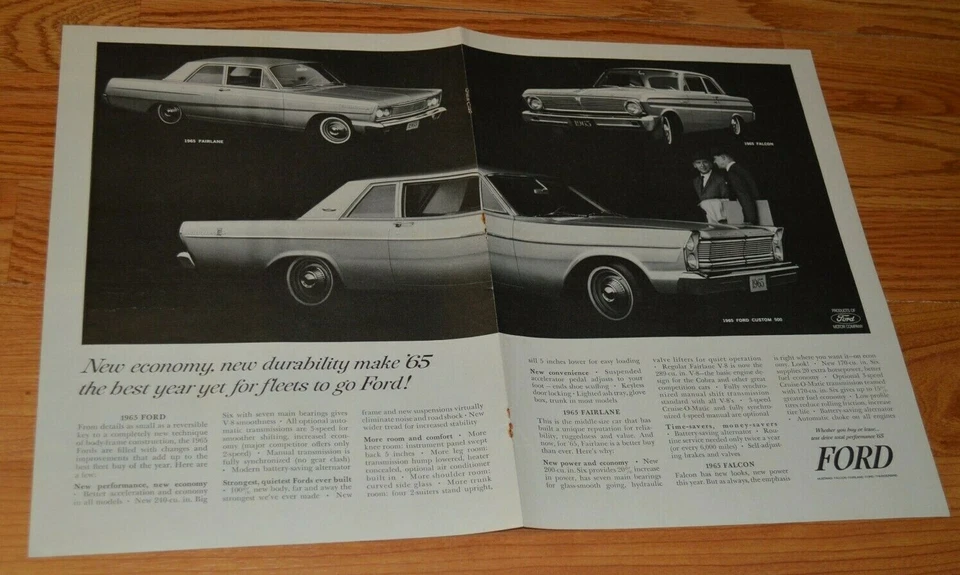 1965 FORD FAIRLANE FALCON CUSTOM 500 ORIGINAL ADVERTISEMENT PRINT AD 65 - Image 1 of 1