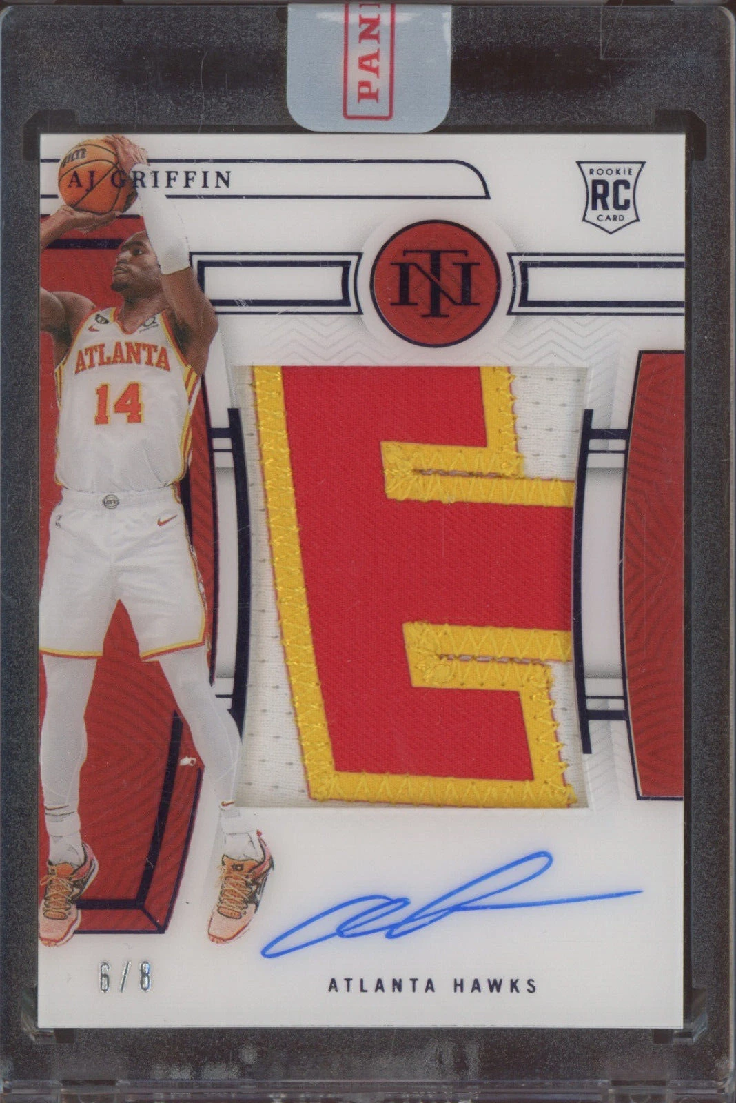 2022 National Treasures Purple RPA #103 AJ Griffin 6/8 Auto Patch RC Rookie