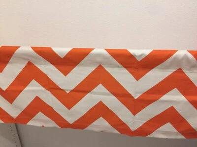 Cortina de tecido Chevron listra laranja decoração para casa cortina feita à mão 54x15 - Imagem 1 de 2