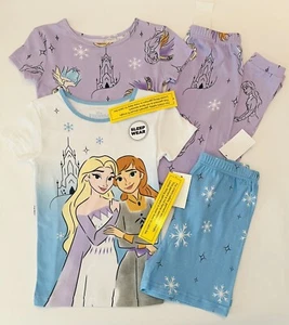 Disney Frozen Niña Pijama Talla 10 Pantalones Cortos Camisa 4 Piezas Conjunto Lindo Pijama Nuevo - Imagen 1 de 3