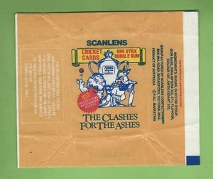 #D17. SCANLENS THE CLASHES FOR THE ASHES CRICKET BUBBLEGUM WAX WRAPPER - Picture 1 of 1
