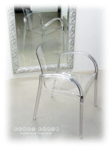 Acryl Ghost Plexiglas Armlehn Stuhl Transparent Durchsichtig Stapelbar Qualität - Bild 1 von 4