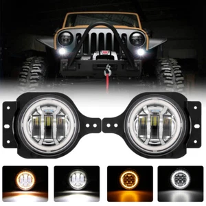 For Jeep Wrangler JL 2018-2024 2019 2020 2021 2X LED Fog Lights Turn Signal DRL - Picture 1 of 12