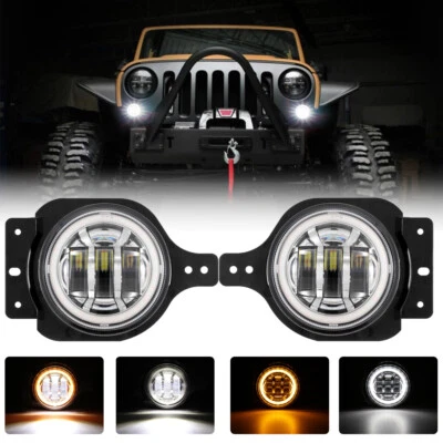 2x luces antiniebla LED intermitente DRL para Jeep Wrangler JL 2018-2024 2019 2020 2021 Foto 1 de 4