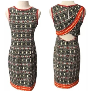 Muse Cut Out Backless Sexy Sleeveless Tribal Print Dress Size 8 Stretch Bodycon - Picture 1 of 12