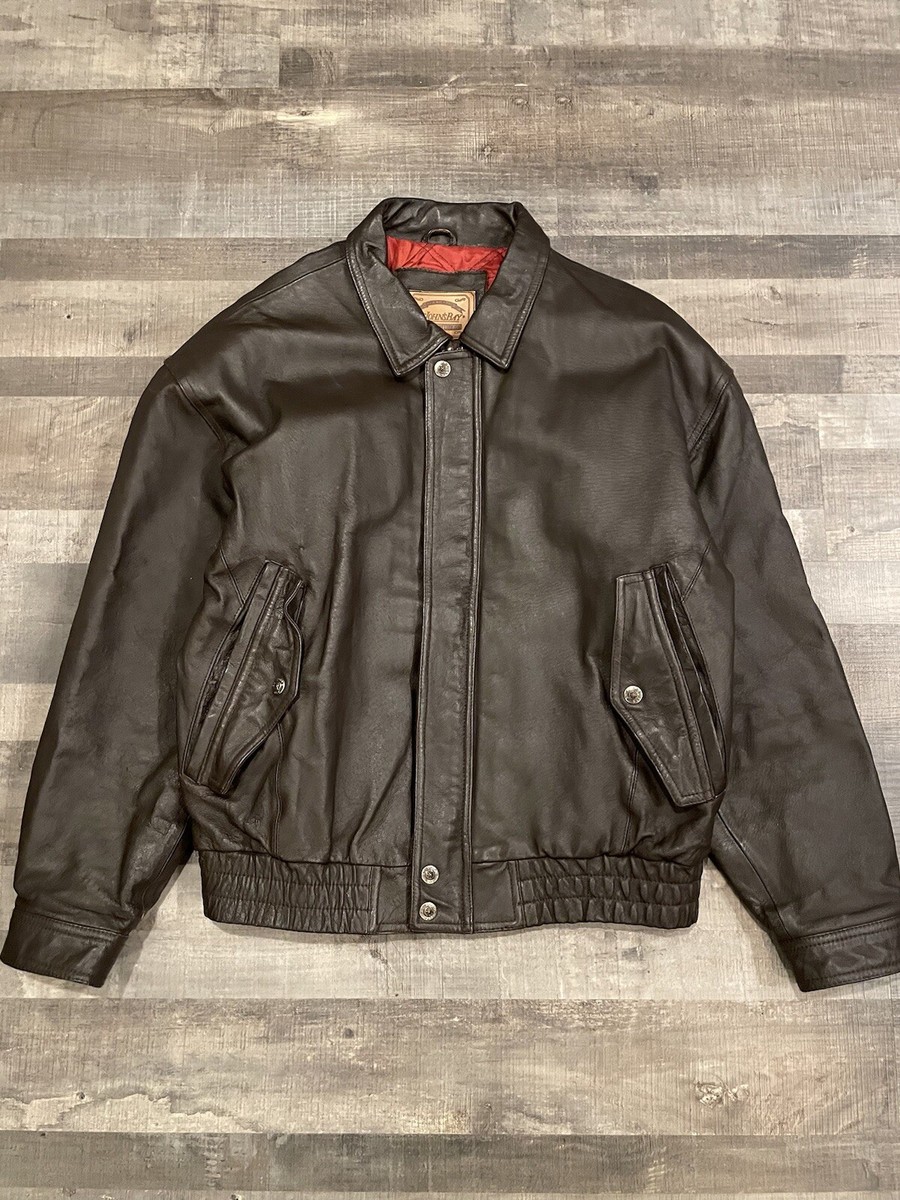 a*2様 stjohn'sbay leather bomber jkt old Vintage St. John's Bay Men's Large Black Leather Bomber