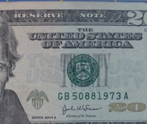 Birthday, Anniversary  MAY 8 or AUG 8, 1973 -50881973  Fancy  $20 Dollar Bill - Picture 1 of 3