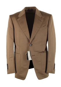 TOM FORD Shelton Brown Sport Coat Size 48 / 38R U.S. In Cotton Silk Jacket Bl... - Picture 1 of 7