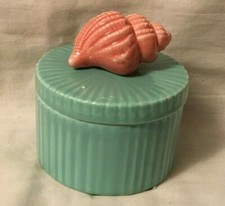 Fitz and Floyd Trinket Box Round with Shell Seashell on Top