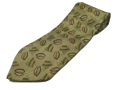 Gravata italiana texturizada geométrica bege seda pura Ermenegildo Zegna excelente estado usado - Imagem 1 de 4