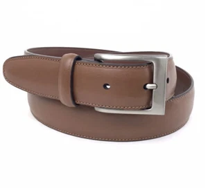 Perry Ellis Portafolio Cinturón Para Hombre 32 Marrón Cuero Genuino Vestido Hebilla Plateada - Imagen 1 de 8