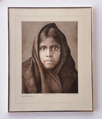 Grabado fotográfico Edward Curtis "Qahatika Girl", enmarcado - impresiones nateches Cambridge Foto 1 de 2