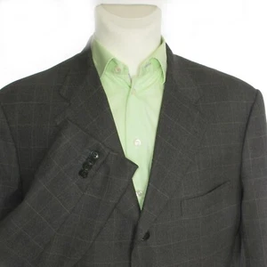 CORNELIANI GRANT Men Grey Windowpane Check 120's Suit Jacket Blazer 56 8 R 46'' - Picture 1 of 24