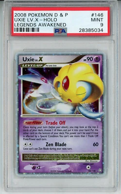 POKEMON LEGENDS AWAKENED UXIE LV X 146/146 HOLO PSA 9 MINT #28385034 - Image 1 of 2