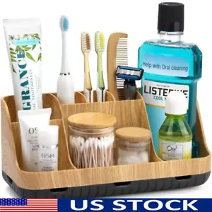 Detachable Toothbrush & Toothpaste Holder 7 Slot Bathroom Organizer Storage Unit - Picture 1 of 7