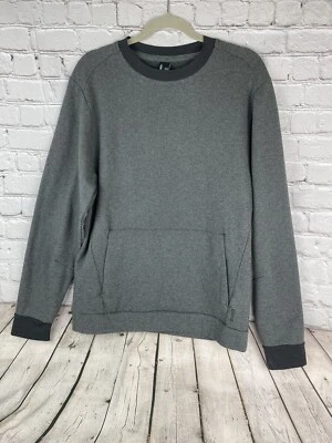 PrAna Sudadera Pullover Gris Medio Cuello Redondo Bolsillo Frontal Nueva Foto 1 de 4