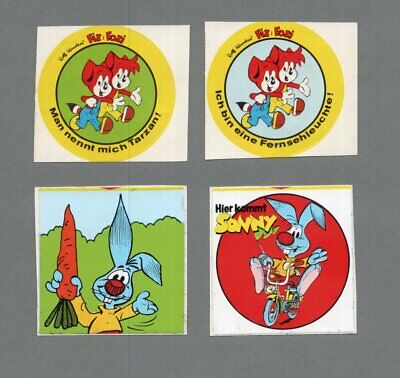 4 Old Sticker-Fix And Foxi-Rabbit Sonny-Comic-Rolf Kauka RARE + Great • 5.06£