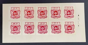Alabama Revenue - City of Hanceville - 4 cents red - Pane of 10 Tobacco tax - AL - Picture 1 of 2