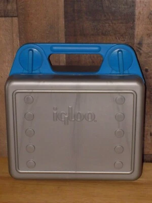 Iglú Retro Cerraduras Giratorias Estuche Rígido Kit de Almuerzo Caja Compartimiento Plástico Azul-Gris Foto 1 de 4