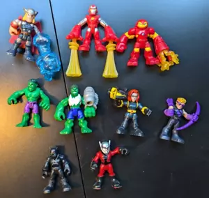 Lot of 9 Playskool Imaginext Marvel Super Heroes Avengers hulk iron black ant - Picture 1 of 10