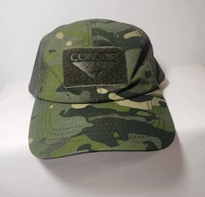 CONDOR TCM TACTICAL MESH ADJUSTABLE HOOK & LOOP HAT w/ MILITARY PATCH PANEL CAMO - Image 1 of 4