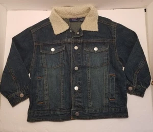 Authentic Grafite Clothing Kids denim jacket faux fur collar SIZE 5 EUC FREE S/H - Picture 1 of 5