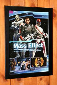 Mass Effect PlayStation 3 Xbox 360 PS3 rzadki mały plakat / strona reklamy oprawiona 