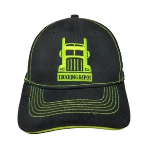 Trucking Depot Strapback Hat Black OSFA Embroidered Triple Crown - Picture 1 of 9