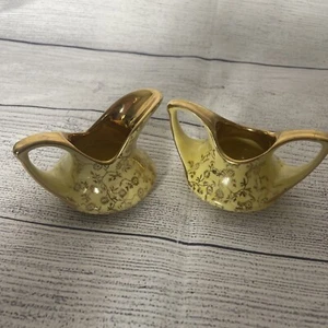 Azúcar y crema vintage perla china decorada a mano marcada oro 24K garantizado - Imagen 1 de 4