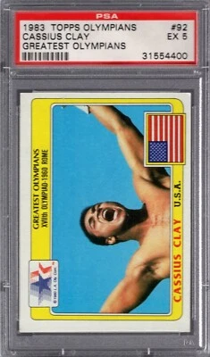 1983 Topps Greatest Olympians #92 CASSIUS CLAY PSA 5 EX  Muhammad Ali - Image 1 of 2