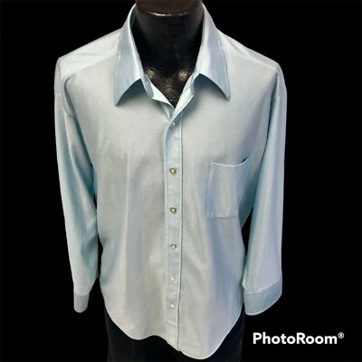 Camisa De Fiesta De Colección Años 70 Brag BRILLANTE Para Hombre Qiana Nylon Bebé Azul Hippie DISCO Foto 1 de 4