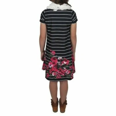 PINK & VIOLET GIRL'S 3 PIECE DRESS SET, BLACK, 7/8 - Image 1 of 2