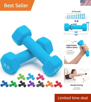 Neoprene Dumbbells Set of 2 (1-15 LB) - Anti-Slip, Hex Shape for Comfort - Image 1 of 4