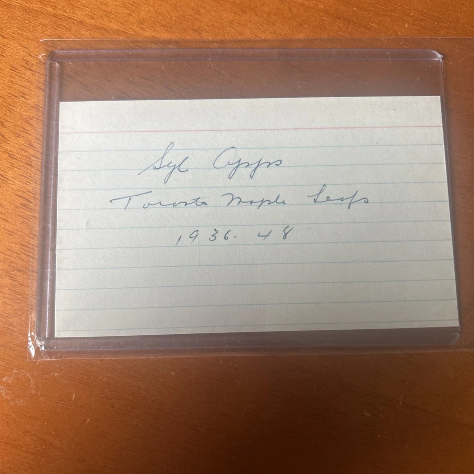Tarjeta de índice Syl Apps Sr autógrafo 3x5  Foto 1 de 1