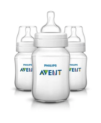 Philips Avent Anti-colic Baby Bottles Clear, 9oz 3 Piece Fast Ship - Image 1 of 4