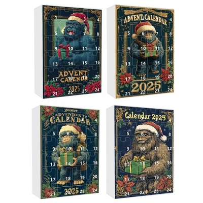 2025 Christmas Advent Calendar 2D Acrylic Monkey Pendant Xmas Tree Ornaments - Image 1 of 4