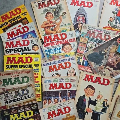 86 Mad Magazine 60's, 70's 80's Rare Plus 3 Books & Dynamite Magazine Lot - Image 1 of 4