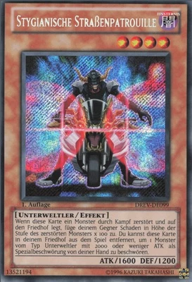 YuGiOh Stygianische Straßenpatrouille DREV-DE099 Secret Rare Excellent unl. - Bild 1 von 2